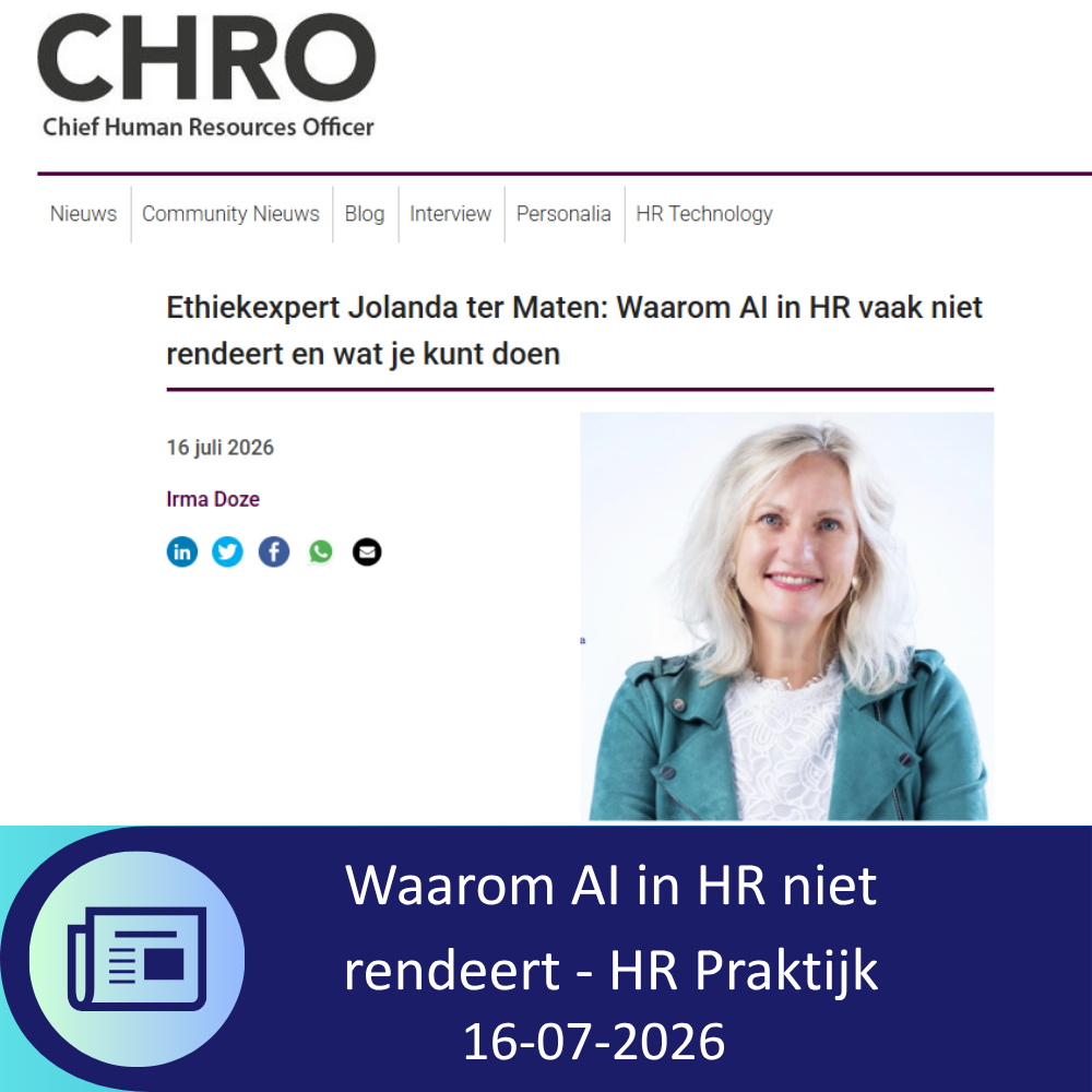 Waarom AI in HR niet rendeert 16-07-2026 - HR Praktijk
